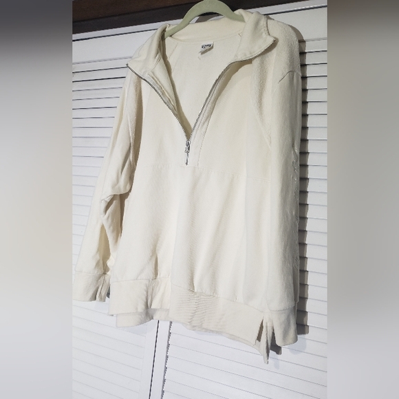 Victorias Secret Pink Beige 1/2 Zip Pullover Large - Picture 1 of 8